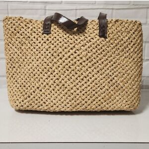 Vintage boho rattan shoulder bag